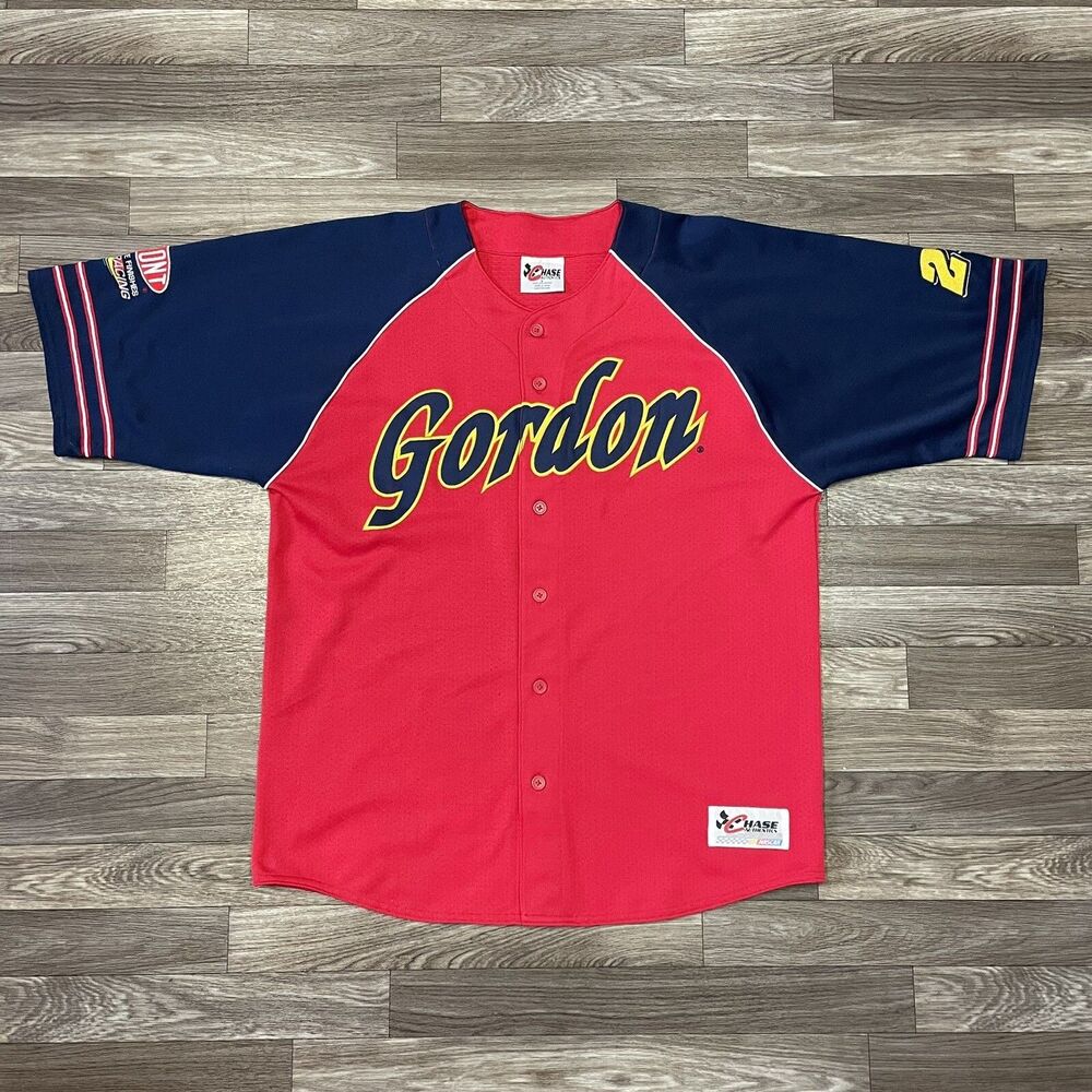 Vintage Chase Jeff Gordon Jersey Shirt Men’s Large Red Button Front Nascar